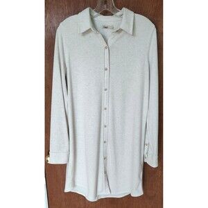 Faherty Legend size M sweater / shirt dress off white long sleeves knee length